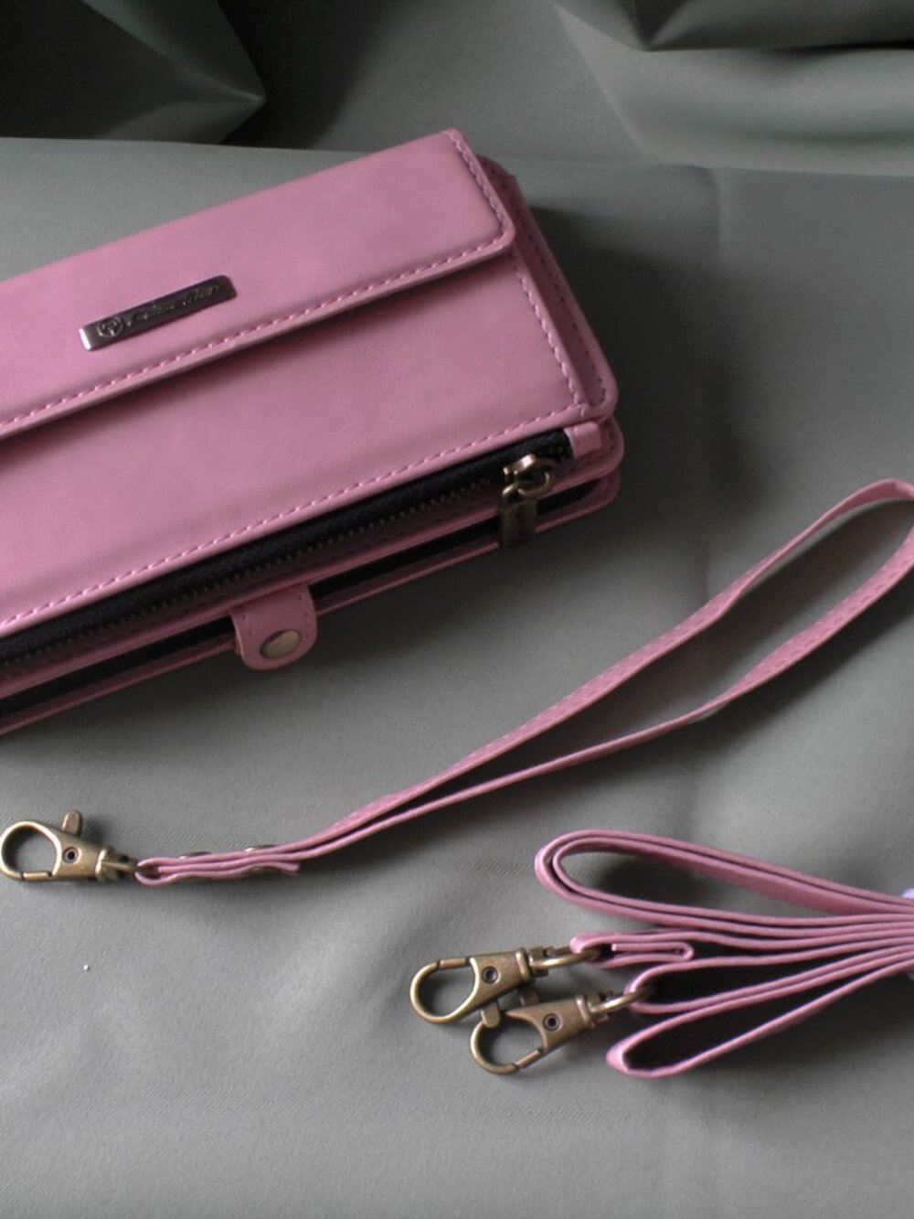 S24FE CaseMe Crossbody / Wristlet Pink Purse / Phone / Wallet
